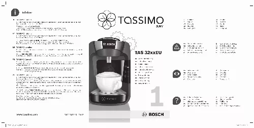 Mode d'emploi BOSCH TASSIMO SUNY TAS3102