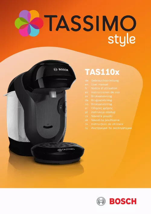 Mode d'emploi BOSCH TASSIMO TAS1104