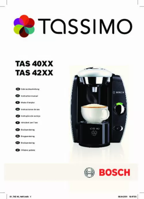 Mode d'emploi BOSCH TASSIMO TAS4000SD