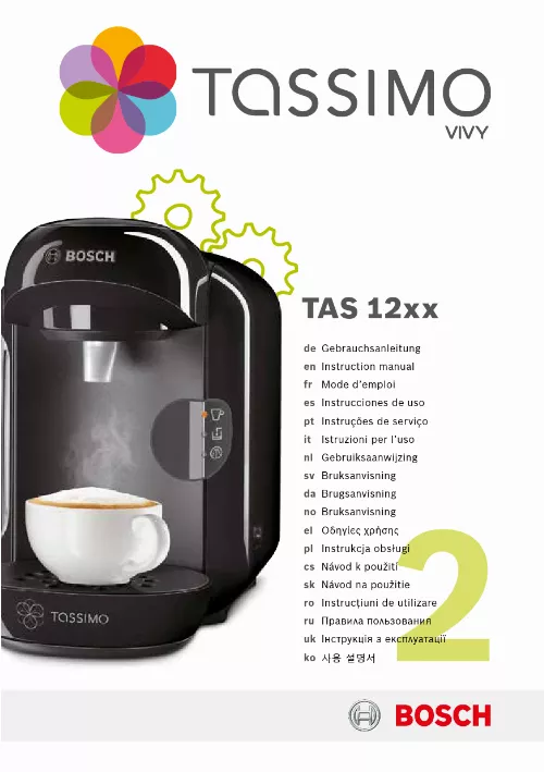 Mode d'emploi BOSCH TASSIMO VIVY TAS12