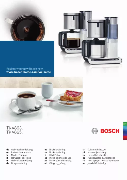 Mode d'emploi BOSCH TKA8633