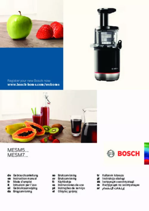 Mode d'emploi BOSCH VITAEXTRACT MESM500W