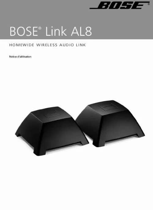 Mode d'emploi BOSE EXTENSION AUDIO SANS FIL MULTIPIECE BOSE LINK AL8