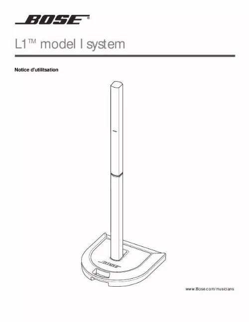 Mode d'emploi BOSE L1 MODEL I AVEC 1 MODULE DE BASSES