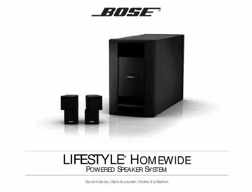 Mode d'emploi BOSE LIFESTYLE HOMEWIDE