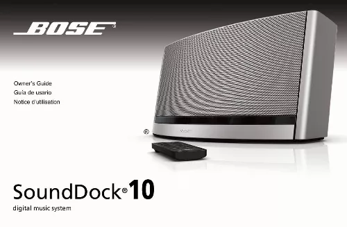 Mode d'emploi BOSE SOUNDDOCK 10