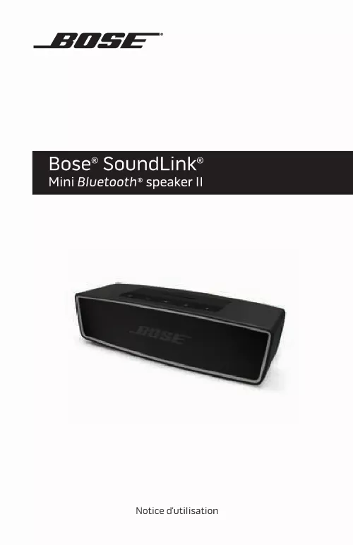 Mode d'emploi BOSE SOUNDLINK MINI II