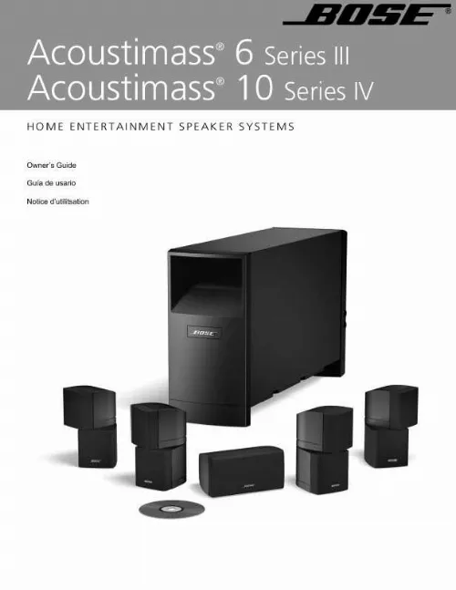 Mode d'emploi BOSE SYSTEME D ENCEINTES HOME CINEMA ACOUSTIMASS 10 IV