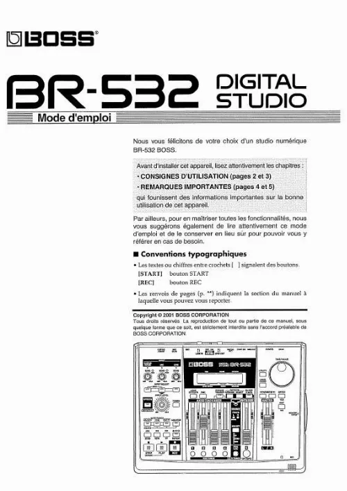 Mode d'emploi BOSS BR-532