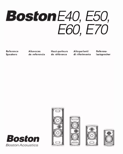 Mode d'emploi BOSTON ACOUSTICS E60
