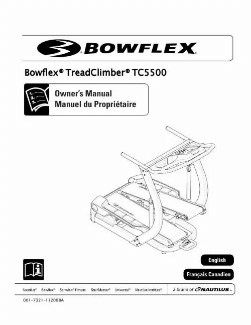 Mode d'emploi BOWFLEX TC5500