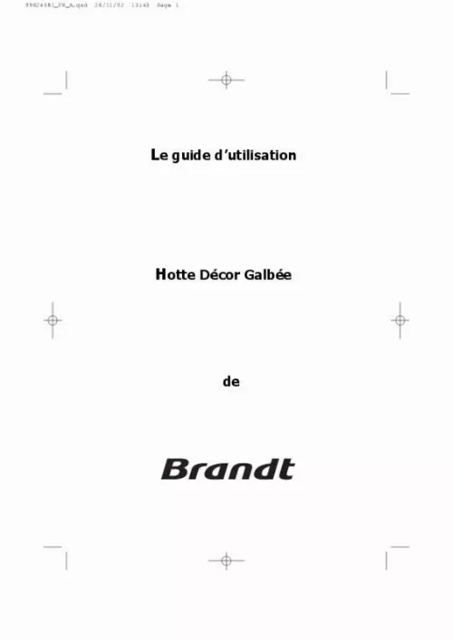 Mode d'emploi BRANDT AD249WE1