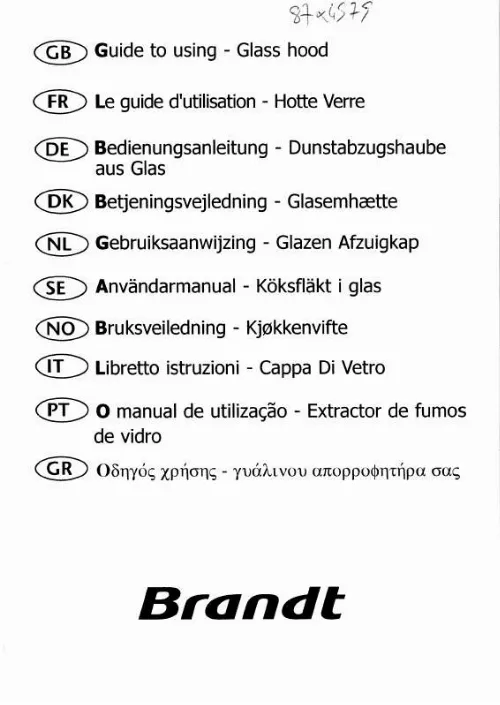 Mode d'emploi BRANDT AD389XT1