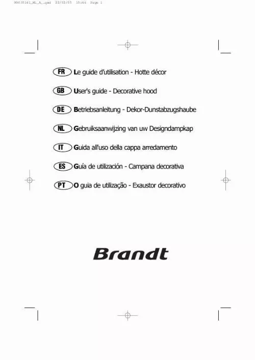 Mode d'emploi BRANDT AD549XE1