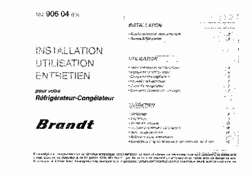 Mode d'emploi BRANDT ADF253