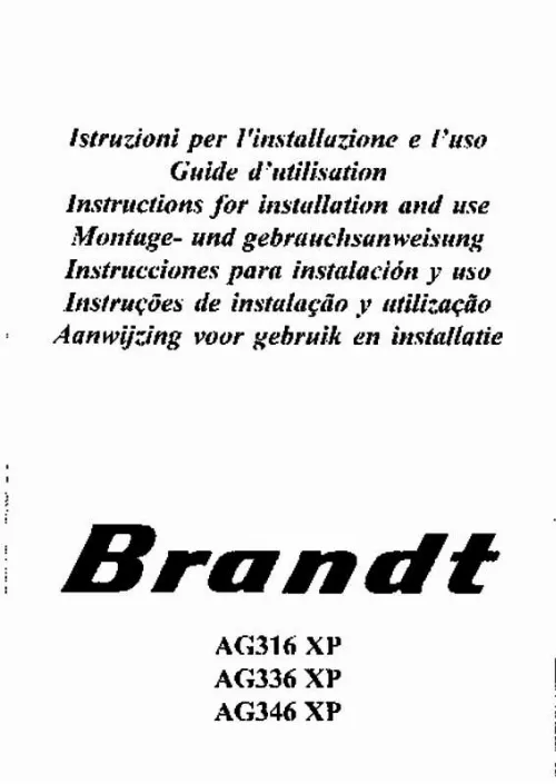 Mode d'emploi BRANDT AG316XP1