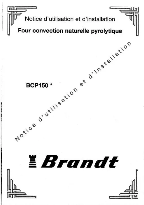 Mode d'emploi BRANDT BCP150B