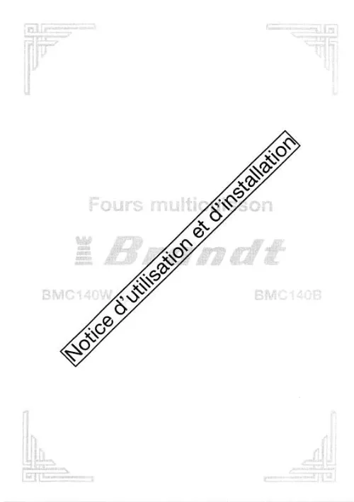 Mode d'emploi BRANDT BMC141XCH