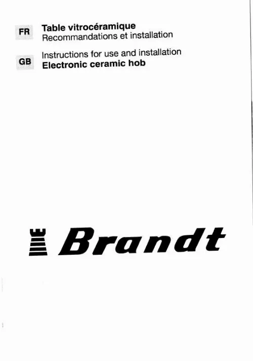 Mode d'emploi BRANDT BV60W
