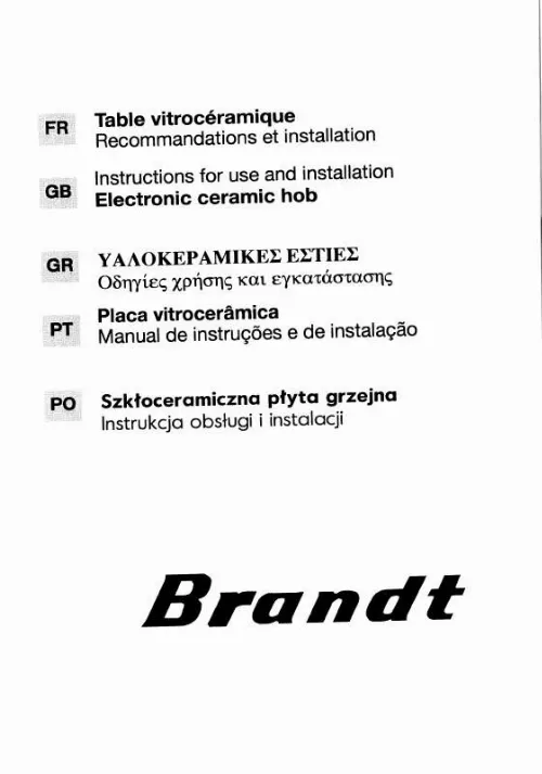 Mode d'emploi BRANDT BVE61B