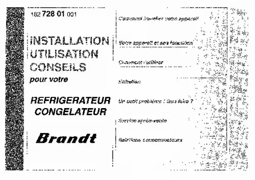 Mode d'emploi BRANDT DUN1912B