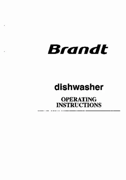 Mode d'emploi BRANDT DWF681WU