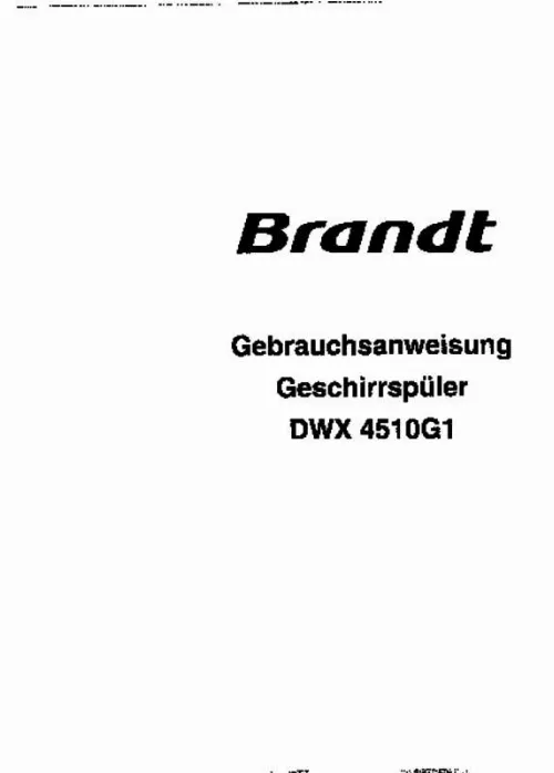 Mode d'emploi BRANDT DWX4510E1