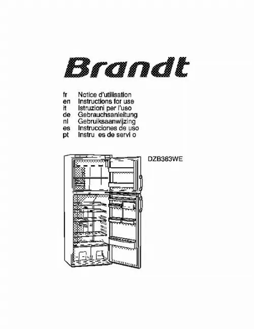 Mode d'emploi BRANDT DZB383WE