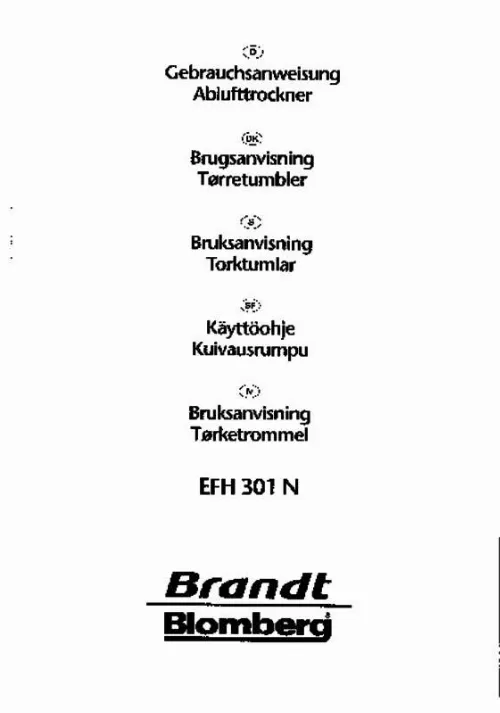 Mode d'emploi BRANDT EFN301N
