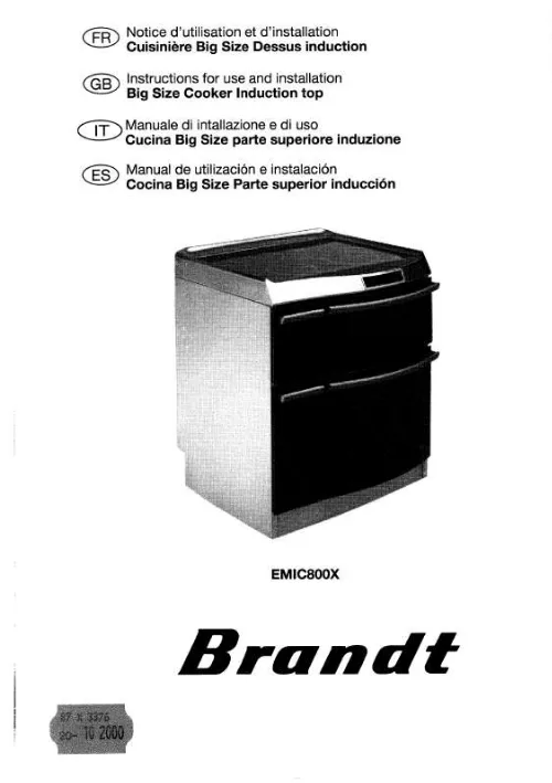 Mode d'emploi BRANDT EMIC800X