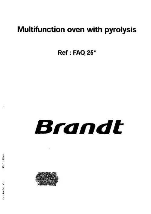 Mode d'emploi BRANDT FAQ25B1U