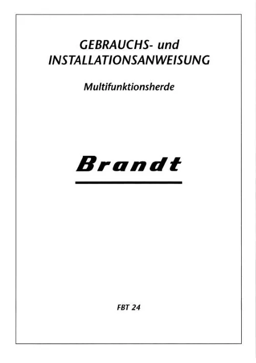 Mode d'emploi BRANDT FBT24T1G