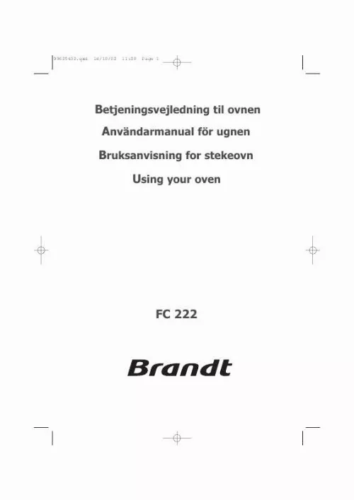 Mode d'emploi BRANDT FC222ZN1