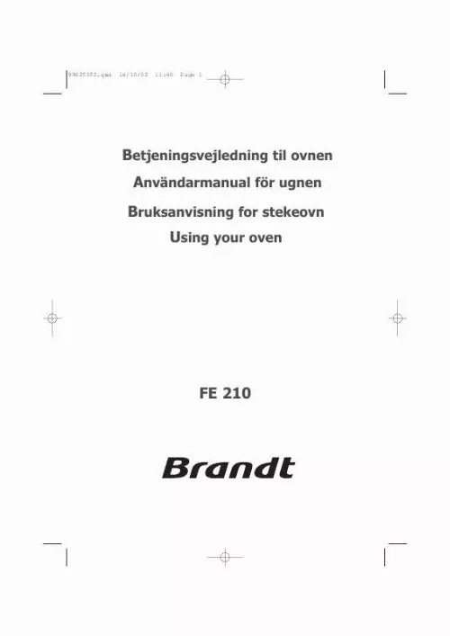 Mode d'emploi BRANDT FE210WN1