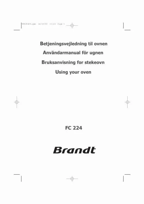 Mode d'emploi BRANDT FP224XN1