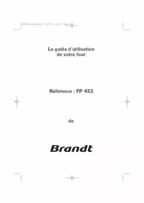 Mode d'emploi BRANDT FP452BF1