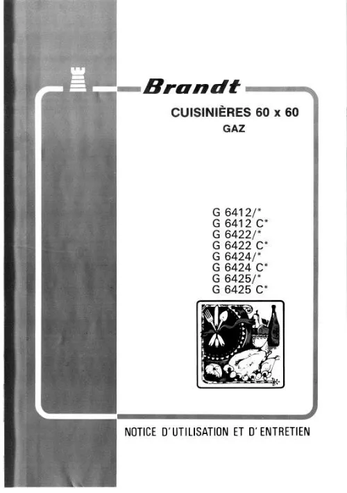 Mode d'emploi BRANDT G6422C