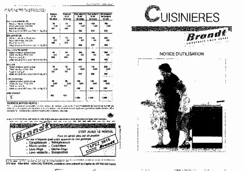 Mode d'emploi BRANDT GBN610