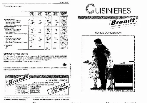 Mode d'emploi BRANDT GN5000