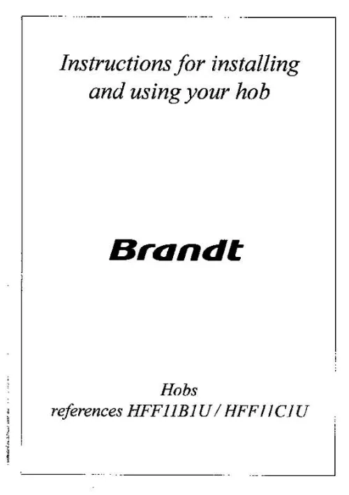 Mode d'emploi BRANDT HFF11B1U
