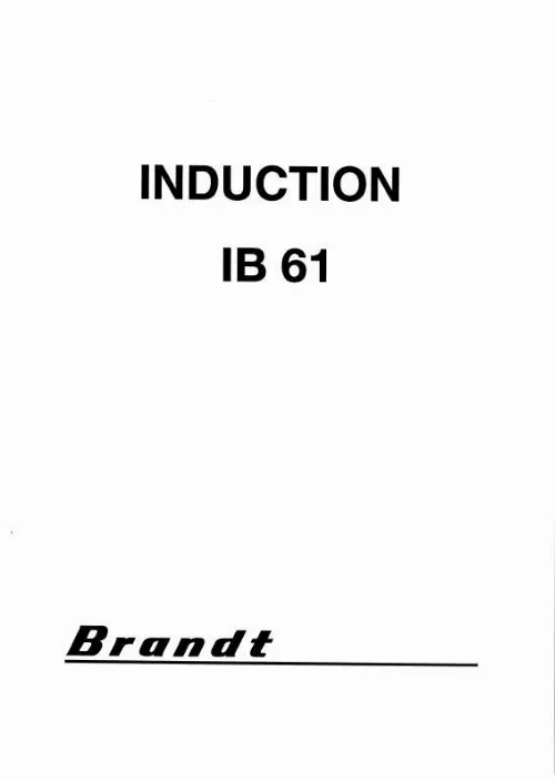 Mode d'emploi BRANDT IB61