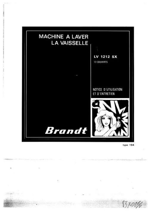 Mode d'emploi BRANDT LV1210