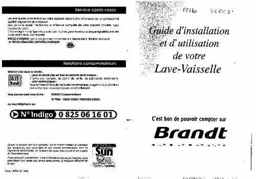 Mode d'emploi BRANDT P2540C