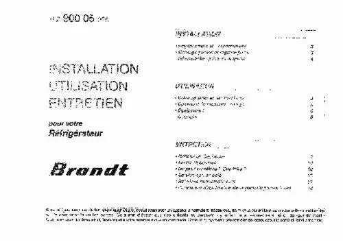 Mode d'emploi BRANDT RS308EC