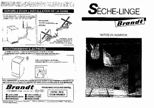 Mode d'emploi BRANDT SMN220