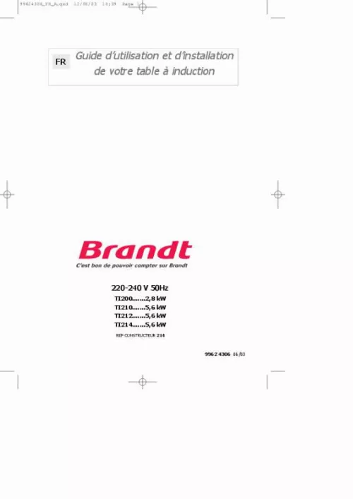 Mode d'emploi BRANDT TI200BF1
