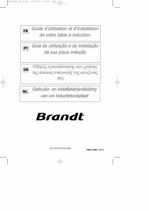 Mode d'emploi BRANDT TI382BT1