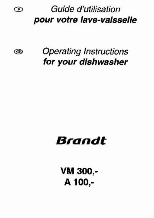 Mode d'emploi BRANDT VM300DE1