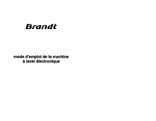 Mode d'emploi BRANDT WFC0515F