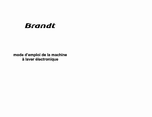 Mode d'emploi BRANDT WFE0866E